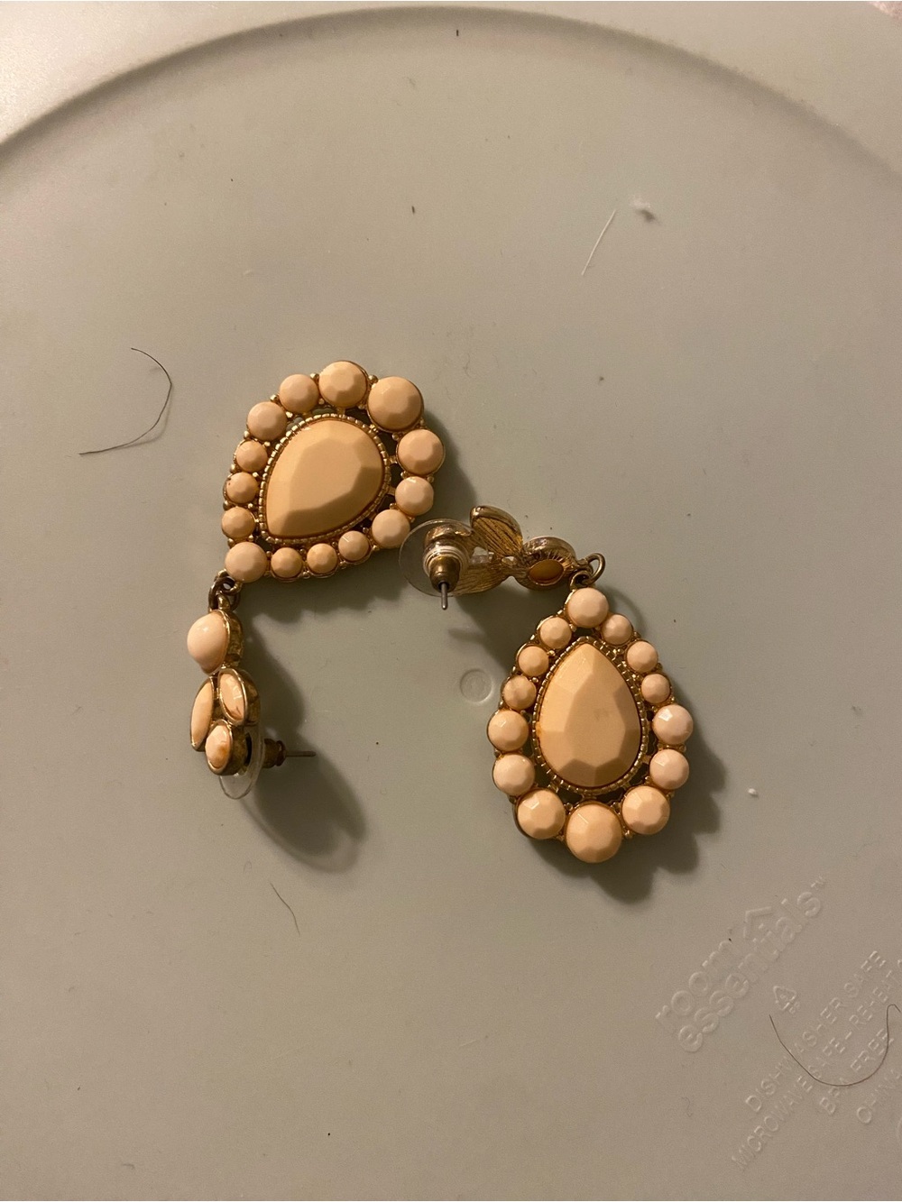 paparazzi Cream Teardrop Beaded Drop Earrings
